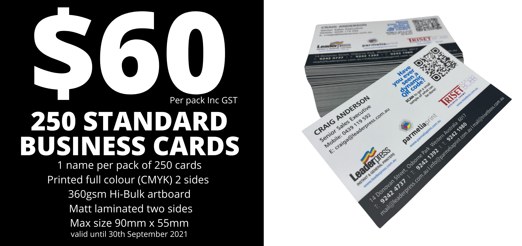 Business Cards Leaderpress Printing Services Osborne Park