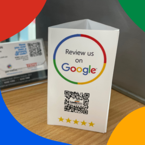 Google Review Printed Tent Stand